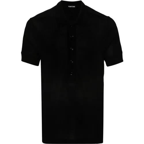 Luster Viscose Polo Shirt in , male, Sizes: L, XL - Tom Ford - Modalova