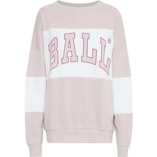 Vintage Lilac Sweatshirt mit coolem Druck , Damen, Größe: S - Ball - Modalova