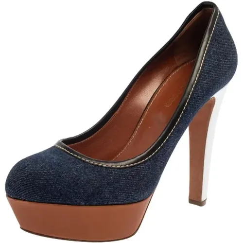 Pre-owned Denim heels , female, Sizes: 5 1/2 UK - Sergio Rossi Pre-owned - Modalova