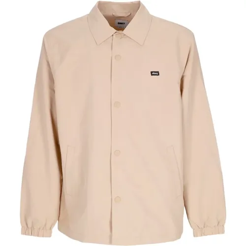 Froggy Coach Jacket Irish Cream , Herren, Größe: L - Obey - Modalova