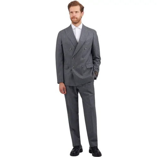 Hellgraues Anzug aus reiner Wolle,Marineblauer Regular Fit Anzug aus reiner Wolle - Brooks Brothers - Modalova