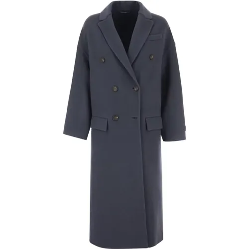 Wool and Cashmere Double Breasted Coat , female, Sizes: XS - BRUNELLO CUCINELLI - Modalova