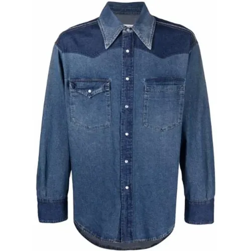 Blaues Baumwoll-Denim-Hemd für Männer , Herren, Größe: L - Maison Margiela - Modalova