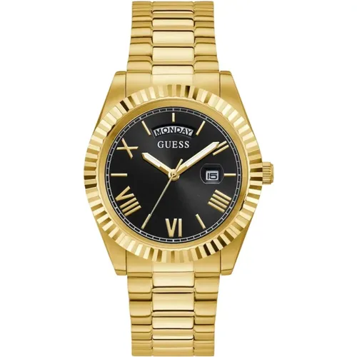 Connoisseur Gold Stainless Steel Watch , male, Sizes: ONE SIZE - Guess - Modalova