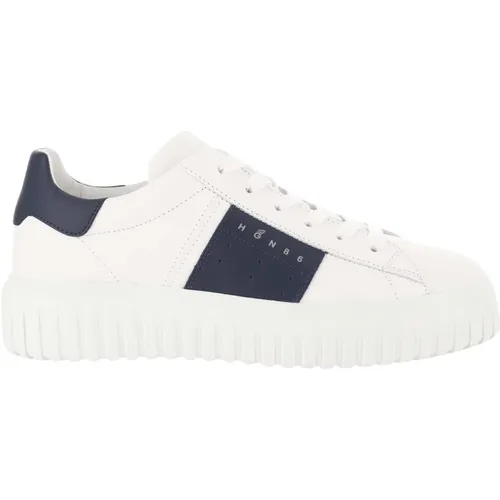 Leather Lace-up Sneakers Navy , male, Sizes: 8 UK, 9 UK - Hogan - Modalova