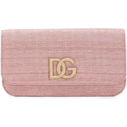 Logo-Plaque Clutch Bag , female, Sizes: ONE SIZE - Dolce & Gabbana - Modalova