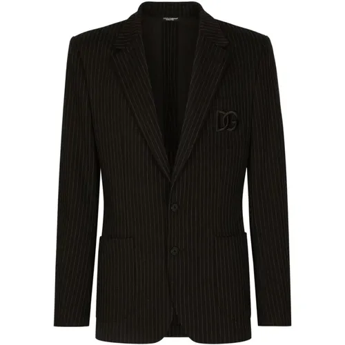 Diplomatic Striped Blazer , male, Sizes: 2XL - Dolce & Gabbana - Modalova