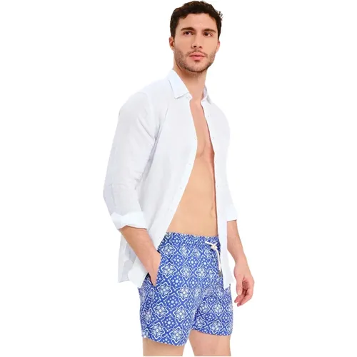 Mediterranean Style Linen Swimwear , male, Sizes: 2XL, XL - Peninsula - Modalova