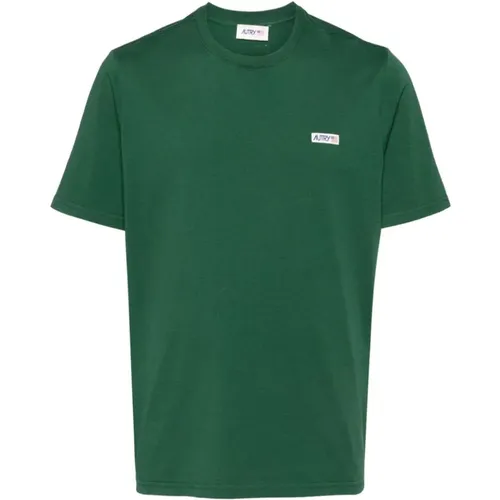 Grünes Baumwoll-Jersey-T-Shirt , Herren, Größe: L - Autry - Modalova