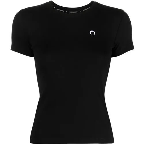 Logo-Print T-shirt , female, Sizes: S - Marine Serre - Modalova