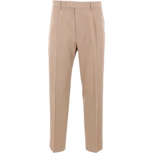 Cotton Wool Straight-Leg Trousers , male, Sizes: XL, L - Ermenegildo Zegna - Modalova