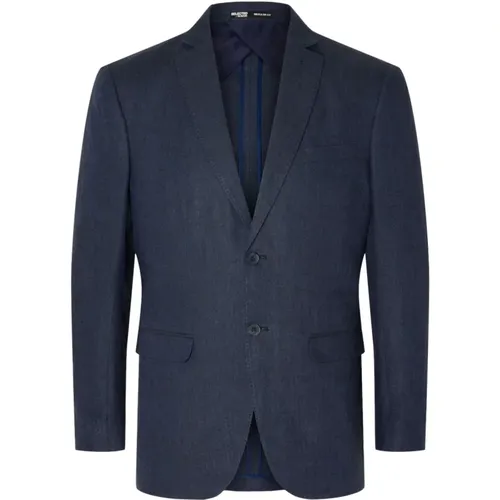 Blauer Leinenblazer-Set für Männer , Herren, Größe: M - Selected Homme - Modalova