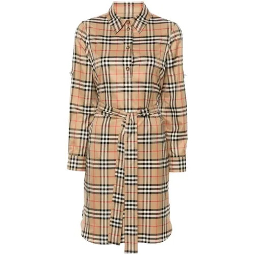 Vintage Check Pattern Cotton Dress , female, Sizes: 3XS - Burberry - Modalova