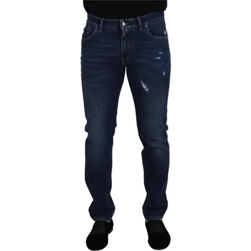 Blaue Waschung Slim Fit Jeans - Dolce & Gabbana - Modalova