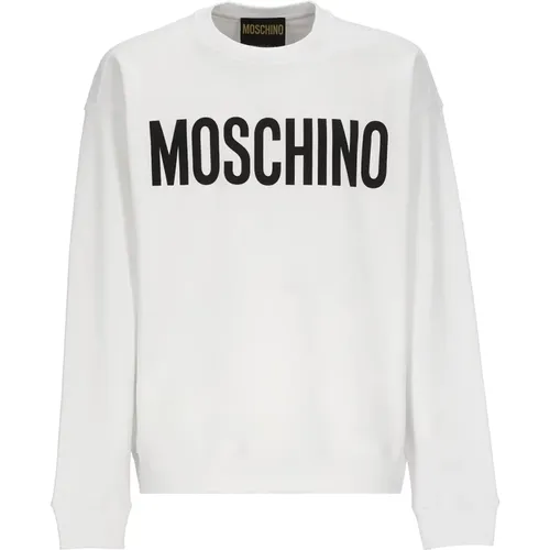 Cotton Sweatshirt with Contrasting Logo , male, Sizes: M - Moschino - Modalova