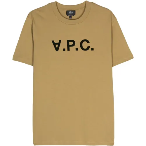 Standard Grand T-Shirt Tabac/Vert , Herren, Größe: S - A.p.c. - Modalova
