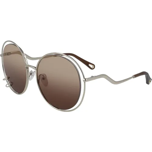 Modische Sonnenbrille Braune Verlaufsgläser , Damen, Größe: 59 MM - Chloé - Modalova