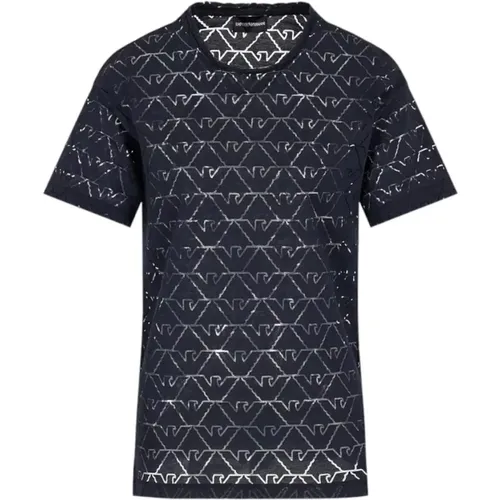 Casual Baumwoll T-Shirt , Damen, Größe: XS - Emporio Armani - Modalova