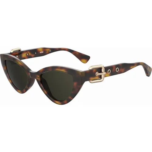 Havana/Black Sunglasses , female, Sizes: 51 MM - Moschino - Modalova