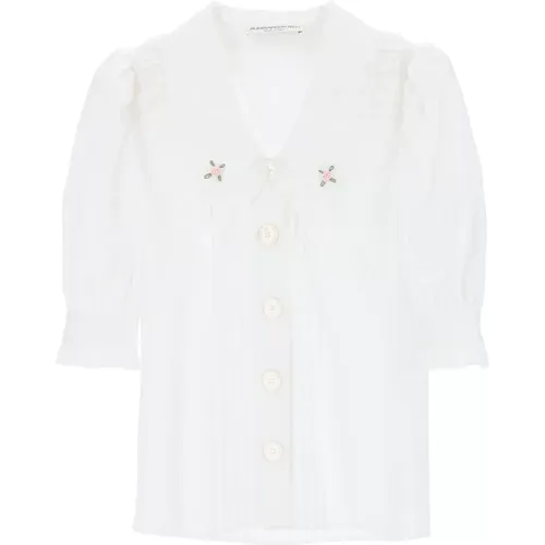 Elegante Weiße Button-Up Bluse - Alessandra Rich - Modalova