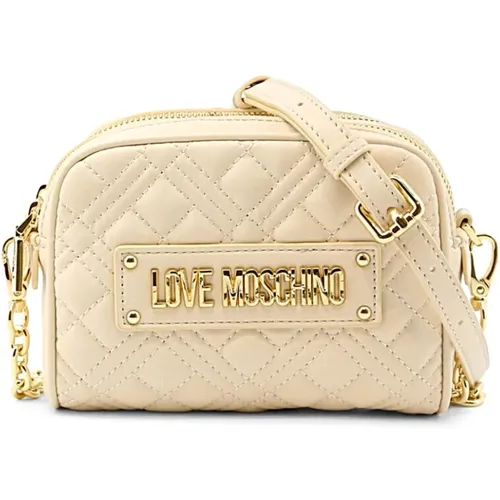 Stilvolle Lederhandtasche , Damen, Größe: ONE Size - Love Moschino - Modalova