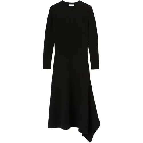 Wool Dress with Asymmetrical Design , female, Sizes: XS - Jil Sander - Modalova