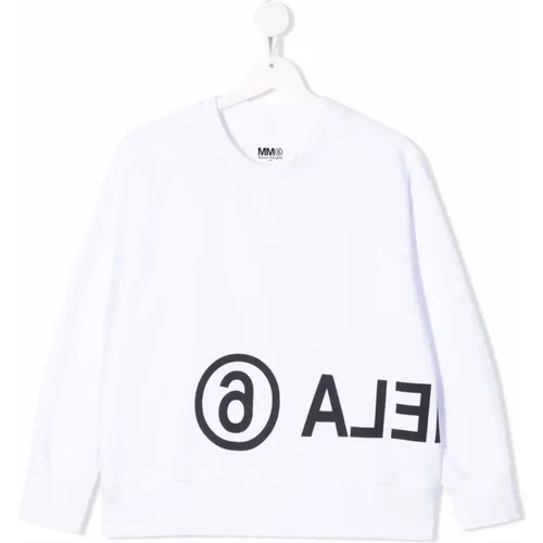 Weißer Baumwoll-Crewneck-Sweatshirt für Jungen - Maison Margiela - Modalova
