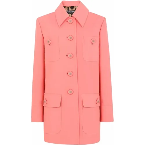 Simple Buttoned Coat , female, Sizes: M, XS - Dolce & Gabbana - Modalova