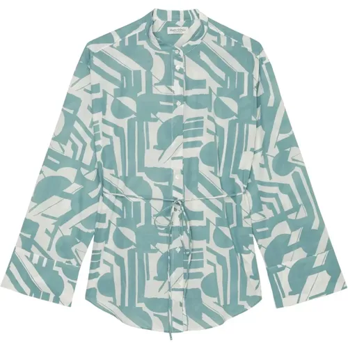 Bluse mit Grafischem Druck Multi/Soft Teal , Damen, Größe: XL - Marc O'Polo - Modalova