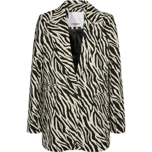 Ziggycc Zebra Single Blazer Offwhite , Damen, Größe: XS - Co'Couture - Modalova