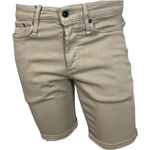 Slim Fit Knopfleiste Shorts Stretch Denim , Herren, Größe: W30 - Denham - Modalova