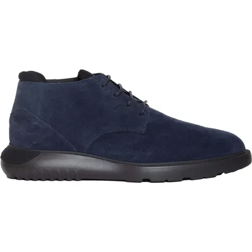 Trendy Leather Ankle Boots for Men , male, Sizes: 6 1/2 UK - Hogan - Modalova