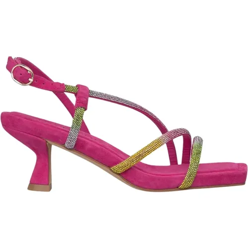 Crystal Strap Heel Sandal , female, Sizes: 7 UK, 3 UK, 8 UK, 5 UK, 6 UK, 4 UK - Alma en Pena - Modalova