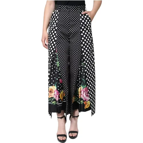 Patchwork Weite Hose Schwarz - Dolce & Gabbana - Modalova