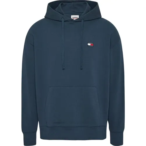 Blauer Pullover Felpa , Herren, Größe: M - Tommy Jeans - Modalova