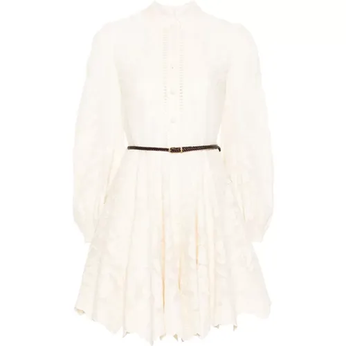 Linen Dress with Removable Belt , female, Sizes: M - Zimmermann - Modalova