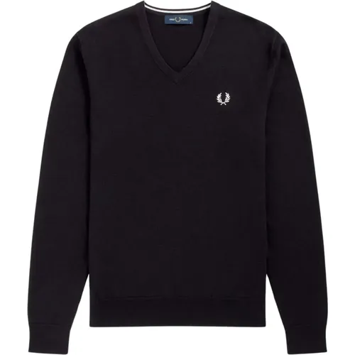 Merino Wool V-Neck Sweater , male, Sizes: 2XL, L - Fred Perry - Modalova