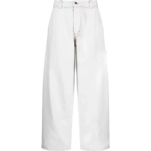 Weiße Wide-Leg Jeans , Damen, Größe: W27 - Maison Margiela - Modalova