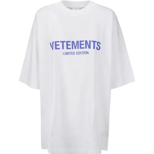 Limitiertes Logo T-Shirt,Klassisches Weißes Baumwoll-T-Shirt - Vetements - Modalova
