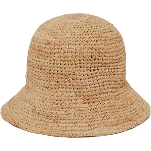 Crochet Bucket Hat with Metal Logo , female, Sizes: M - Borsalino - Modalova