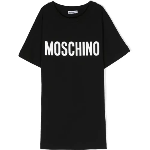 Schwarzes Kleid mit Logo Moschino - Moschino - Modalova