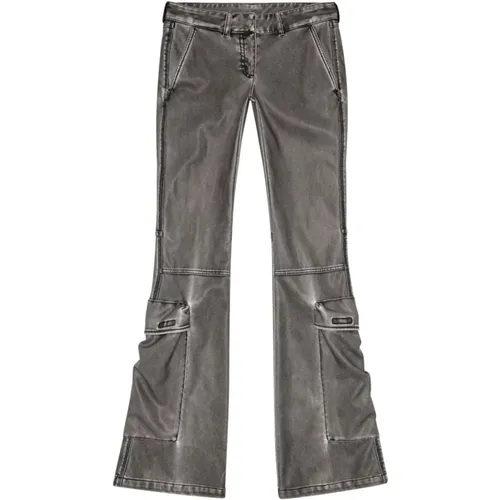 Schwarze Flared Cargo Jeans Diesel - Diesel - Modalova