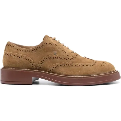 Suede Lace-up Brogues , male, Sizes: 8 UK, 6 1/2 UK, 10 UK, 6 UK - TOD'S - Modalova