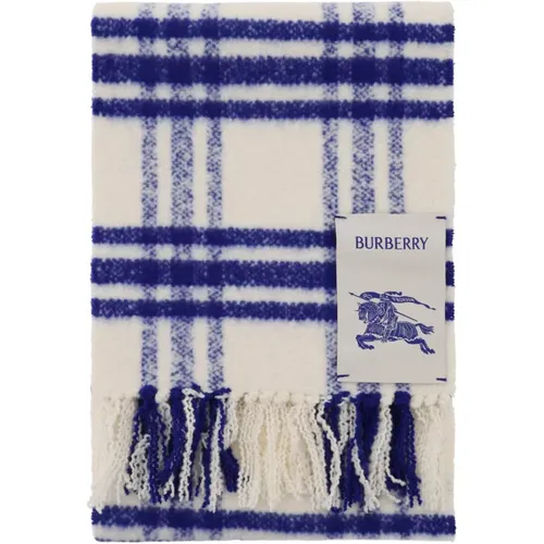 Check Wool Scarf with Fringing , unisex, Sizes: ONE SIZE - Burberry - Modalova