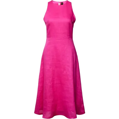 Classic Fuchsia Dress , female, Sizes: 2XL, XL - Hugo Boss - Modalova