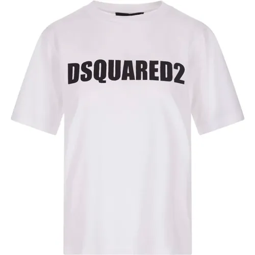 Crew-neck T-shirt with Logo Print , female, Sizes: S, XS - Dsquared2 - Modalova