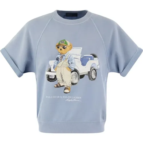Bären-Print Baumwoll-T-Shirt , Damen, Größe: M - Ralph Lauren - Modalova