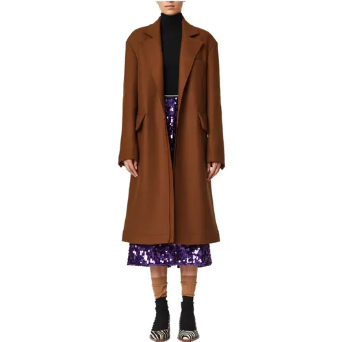 Luxuriöser Chestnut Wool Overcoat , Damen, Größe: XS - Plan C - Modalova