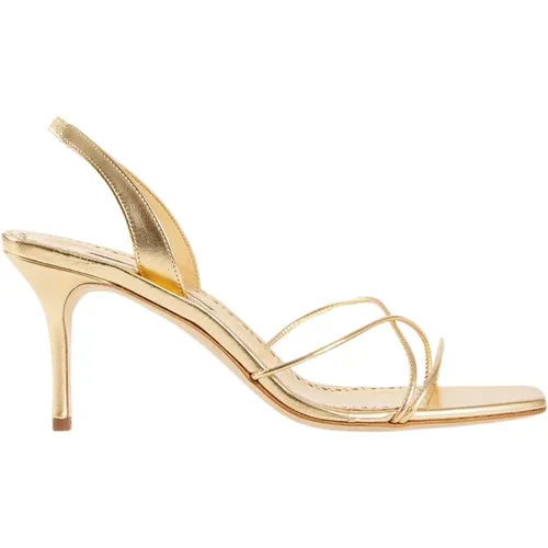 Goldnappa Leder Stiletto Absatz Sandale , Damen, Größe: 36 EU - Manolo Blahnik - Modalova