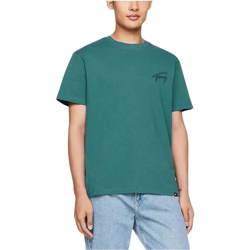 Signature Cotton T-Shirt Spring/Summer Collection , male, Sizes: L, M, S, 2XL, XL - Tommy Jeans - Modalova